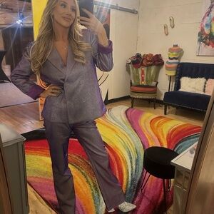 3 Piece Purple Sparkle Women's Pantsuit